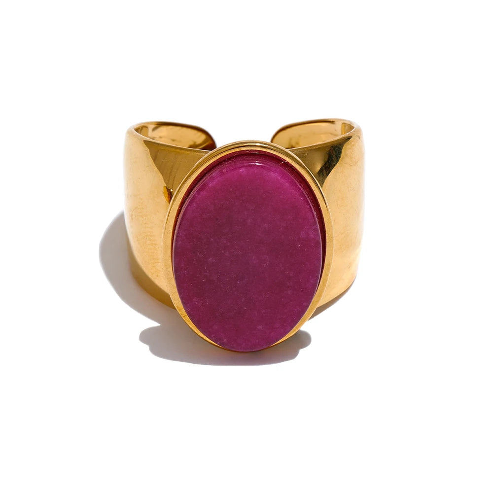Chunky Versatile Natural Stone Ring - Ecru
