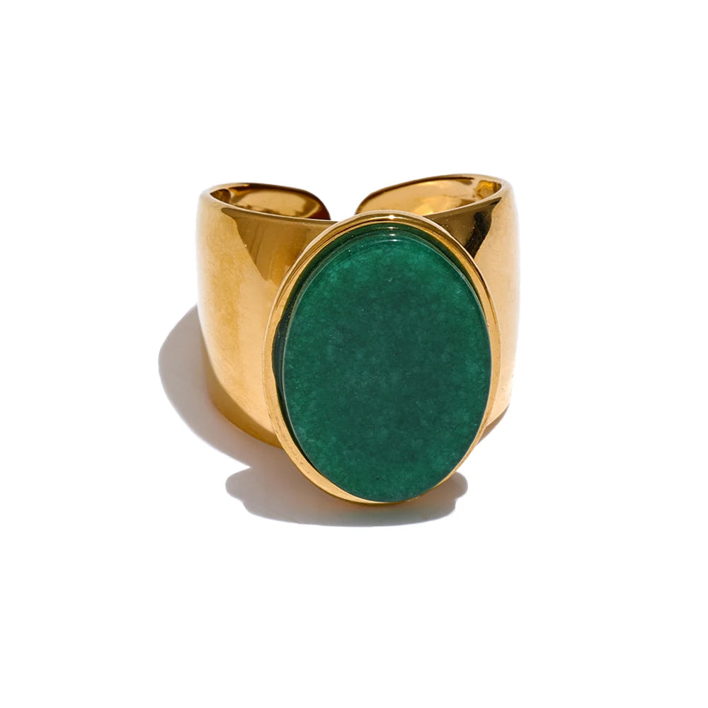 Chunky Versatile Natural Stone Ring - Ecru