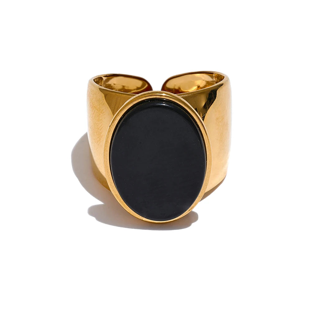 Chunky Versatile Natural Stone Ring - Ecru