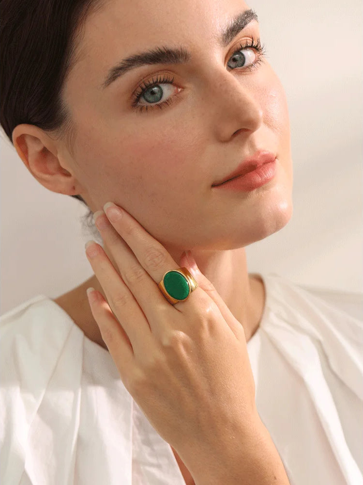 Chunky Versatile Natural Stone Ring - Ecru