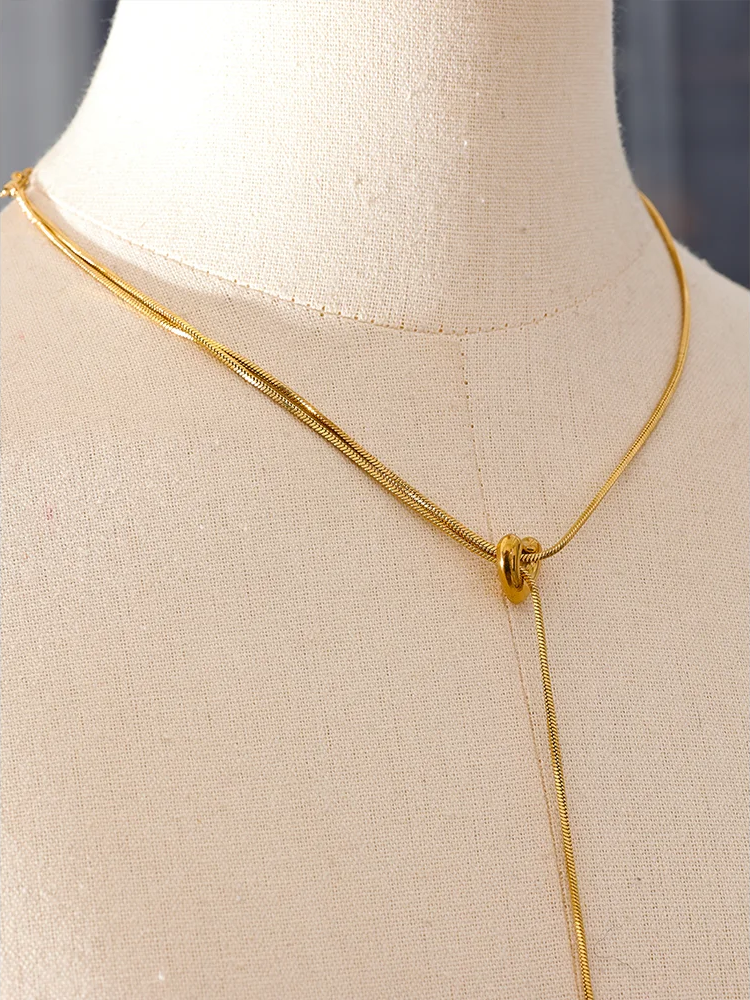 Long Chain Heart Pendant Necklace - Ecru