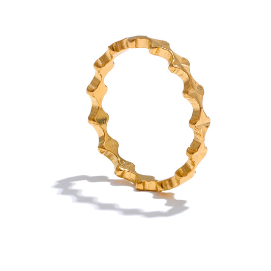 Minimalist Classic Textured Modern Ring - Ecru