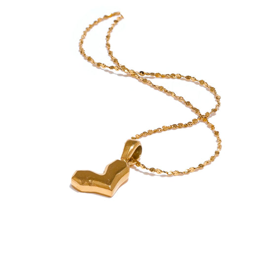 Premium Heart Pendant Minimalist Necklace - Ecru