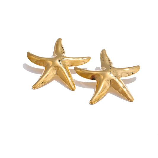 Refined Star Modern Stud Earrings - Ecru